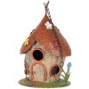 Clayre & Eef Casa de pajaros Beige Rojo Diámetro 17xAlto 27/54cm Hierro Vintage