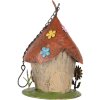Clayre & Eef Casa de pajaros Beige Rojo Diámetro 17xAlto 27/54cm Hierro Vintage