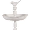Clayre & Eef 6Y5738 Etapa de metal blanco Ø 27x41 cm Aspecto antiguo con detalle de pájaro