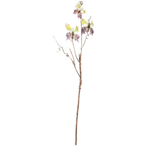 Clayre & Eef 50806 Decoración Rama con Mariposas Verde 14x5x85 cm
