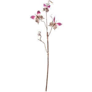 Clayre & Eef 50808 Decoración Rama con Mariposas Rosa 14x5x85 cm