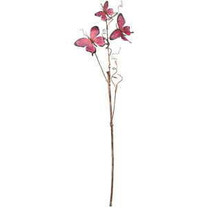 Clayre & Eef 50810 Decoración Rama con Mariposas Rosa 14x5x85 cm