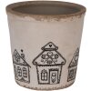 Clayre & Eef 6CE2123L Decoración Maceta Beige Negro Ø 17x16 cm