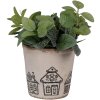 Clayre & Eef 6CE2123L Decoración Maceta Beige Negro Ø 17x16 cm