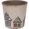 Clayre & Eef 6CE2123L Decoración Maceta Beige Negro Ø 17x16 cm
