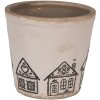 Clayre & Eef 6CE2123M Decoración Maceta Cerámica Beige Negro Ø 15x14 cm