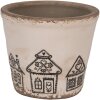 Clayre & Eef 6CE2123S Maceta Cerámica Estilo Campestre Beige Negro Ø 12x11 cm