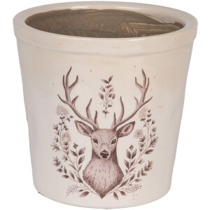 Clayre & Eef 6CEGTW0001L Decoración Maceta Beige Marrón Ø 17x16 cm