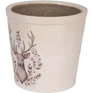 Clayre & Eef 6CEGTW0001L Decoración Maceta Beige Marrón Ø 17x16 cm