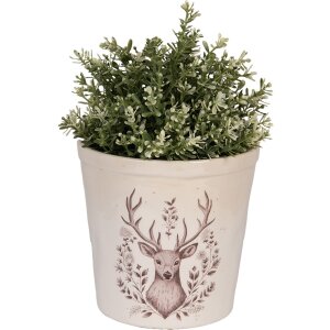 Clayre & Eef 6CEGTW0001L Decoración Maceta Beige Marrón Ø 17x16 cm