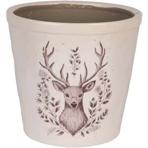 Clayre & Eef 6CEGTW0001XL Decoración Maceta Beige Marrón Ø 21x20 cm
