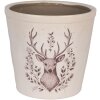 Clayre & Eef 6CEGTW0001XL Decoración Maceta Beige Marrón Ø 21x20 cm