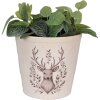 Clayre & Eef 6CEGTW0001XL Decoración Maceta Beige Marrón Ø 21x20 cm
