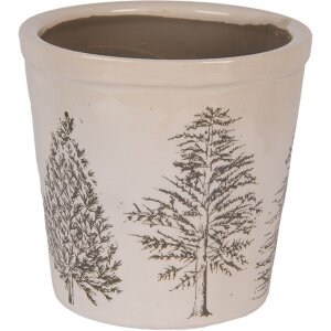 Clayre & Eef 6CENPT0001L Decoración Maceta Beige-Verde Ø 17x16 cm