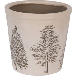 Clayre & Eef 6CETKG0001M Decoración Maceta Beige Verde Ø 18x16 cm