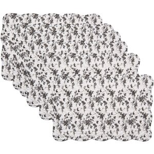 Clayre & Eef Q205.040 Manteles de Mesa 6 pzas Blanco...