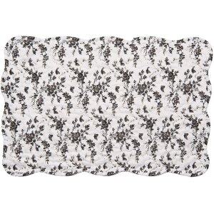 Clayre & Eef Q205.040 Manteles de Mesa 6 pzas Blanco Beige Medidas:48x32 cm Estilo Rustico