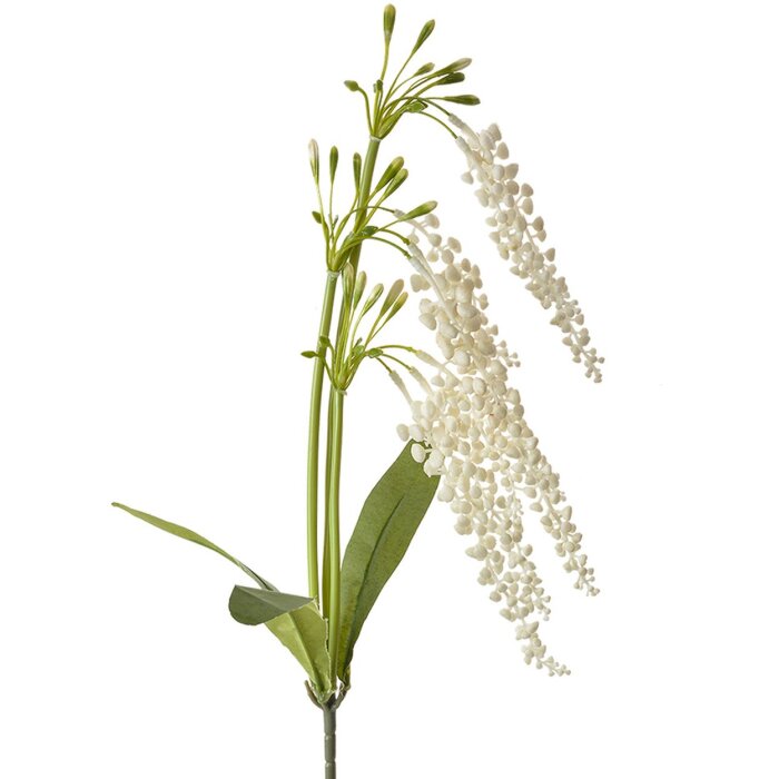 Ramita de decoración Clayre & Eef Flor Blanco Verde 82 cm Plástico artificial