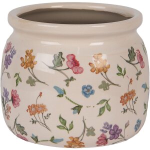 Clayre & Eef Maceta Floral Beige 16x13 cm Estilo...