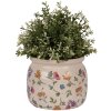 Clayre & Eef Maceta Floral Beige 16x13 cm Estilo Rural Cerámica