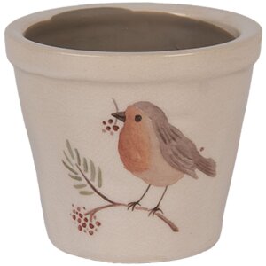 Clayre & Eef Maceta Estilo Campo Ø8x7cm Beige...