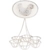 Clayre & Eef Huevero Hierro Blanco Ø15x22cm para 6 Huevos Estilo Rústico