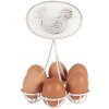 Clayre & Eef Huevero Hierro Blanco Ø15x22cm para 6 Huevos Estilo Rústico