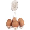 Clayre & Eef Huevero Hierro Blanco Ø15x22cm para 6 Huevos Estilo Rústico