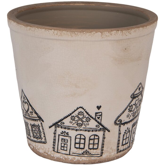 Clayre & Eef 6CE2123XL Maceta decorativa beige 21x20 cm