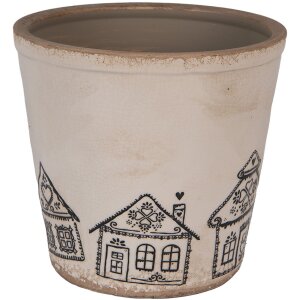 Clayre & Eef 6CE2123XL Maceta decorativa beige 21x20 cm