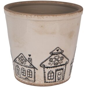 Clayre & Eef 6CE2123XL Maceta decorativa beige 21x20 cm