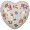 Clayre & Eef 6CECFL0003 Corazón de cerámica beige 12x12x4cm estilo rústico decoración