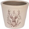 Clayre & Eef Maceta decorativa con motivo de ciervo Ø 12x11 cm