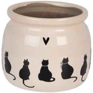 Clayre & Eef Maceta decorativa 16x13 cm beige y negro