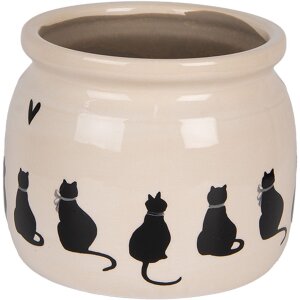 Clayre & Eef Maceta decorativa 16x13 cm beige y negro