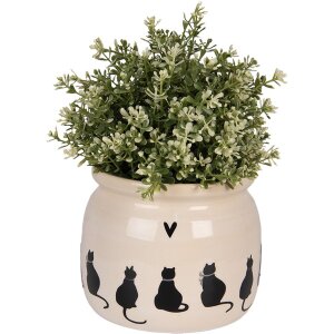 Clayre & Eef Maceta decorativa 16x13 cm beige y negro