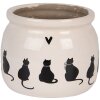 Clayre & Eef Maceta Gato Beige y Negro 12x10 cm Estilo Rústico