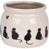 Clayre & Eef Maceta Gato Beige y Negro 12x10 cm Estilo Rústico