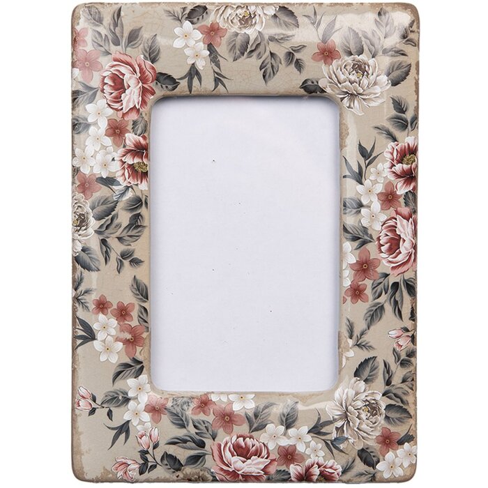 Clayre & Eef Marco de fotos Beige Rosa 13x2x18 cm / 9x13 cm