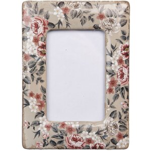 Clayre & Eef Marco de fotos Beige Rosa 13x2x18 cm /...