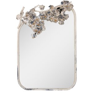 Clayre & Eef 52S329 Espejo de pared blanco gris...