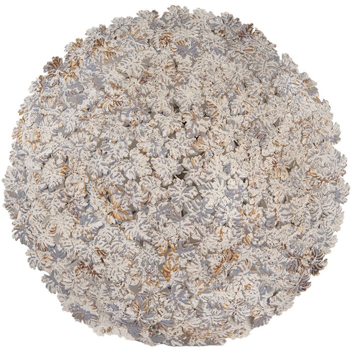 Clayre & Eef Aplique de pared Ø62 cm Gris Blanco Diseño Antiguo Hierro E27