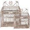 Clayre & Eef Jaulas decorativas 2 uds. Marrón-Beige Metal Antiguo 56cm 41cm