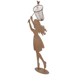 Clayre & Eef Figura Metal Niño con Red Marrón 39x13x87 cm