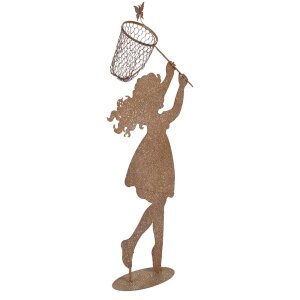 Clayre & Eef Figura Metal Niño con Red Marrón 39x13x87 cm