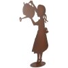 Clayre & Eef Figura decorativa Niña con regadera aspecto óxido 36x12x62 cm