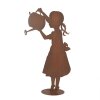 Clayre & Eef Figura decorativa Niña con regadera aspecto óxido 36x12x62 cm