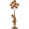 Clayre & Eef Figura decorativa Niño con globos metal óxido 80 cm