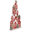 Clayre & Eef 5Y1379 Decoración Casas Navidad Roja 28x8x56cm Metal Estilo Rústico