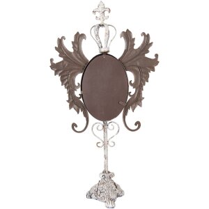 Clayre & Eef 62S331 Espejo de mesa Barock Antiguo Blanco 37x14x68 cm